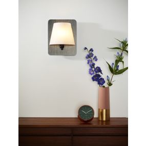 Lucide Idaho - Wandleuchte - 12 x 12 x 25 cm - dunkelbraun und opal