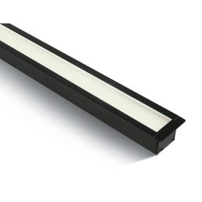 ONE Light UGR19 Recessed LED Linear Profiles - Deckeneinbauleuchte - 121 x 5 x 5,5 cm - 40W LED inkl. - schwarz - Lichtfarbe warmweiß