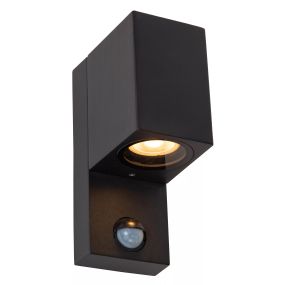 Lucide Zaro - Außenwandleuchte mit Sensor - 7 x 10,4 x 17 cm - IP65 - schwarz