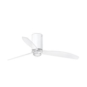 Faro Mini Tube - Deckenventilator mit Licht und Fernbedienung - Ø 128 cm - 17W LED inkl. - weiß und transparent