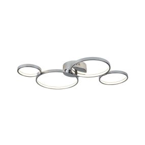 Searchlight Solexa - Deckenleuchte - 75 x 50 x 7 cm - 30W dimmbare LED inkl - chrom und weiß