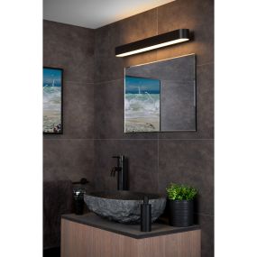 Lucide Madelon - Spiegelleuchte - 60 x 5 x 10 cm - 9W LED inkl. - IP44 - schwarz und opal