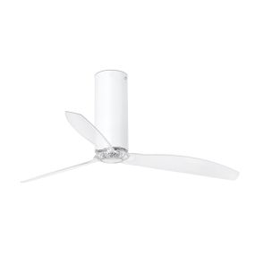 Faro Tube - Deckenventilator mit Fernbedienung - Ø 128 cm - mattweiß und transparent