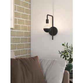 Calex U-Line - Wandleuchte mit Schalter - 25 x 15 cm - schwarz