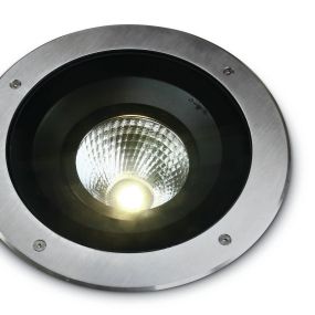 ONE Light COB Inground Adjustable Range - Bodeneinbaustrahler für den Außenbereich - Ø 270 mm, Ø 330 mm Einbaumaß - 30W dimmbare LED inkl. - IP67 - Edelstahl