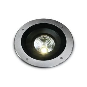 ONE Light COB Inground Adjustable Range - Bodeneinbaustrahler für den Außenbereich - Ø 270 mm, Ø 330 mm Einbaumaß - 30W dimmbare LED inkl. - IP67 - Edelstahl
