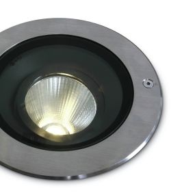 ONE Light COB Inground Adjustable Range - Bodeneinbaustrahler für den Außenbereich - Ø 185 mm, Ø 230 mm Einbaumaß - 15W dimmbare LED inkl. - IP67 - Edelstahl