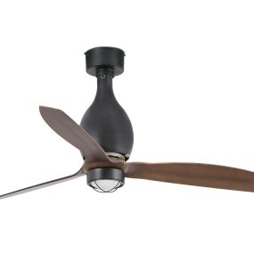 Faro Mini Eterfan - Deckenventilator mit Licht und Fernbedienung - Ø 128 cm - 17W LED inkl. - mattschwarz und dunkelbraun