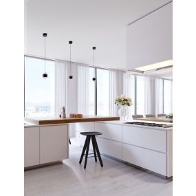 Nova Luce Conga - Hängelampe - Ø 9,6 x 140 cm - 13W LED inkl. - Schwarz Chrom