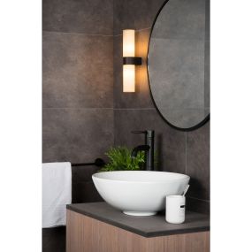 Lucide Jesse - Wandleuchte - 5,5 x 8 x 29 cm - IP44 - schwarz und opal