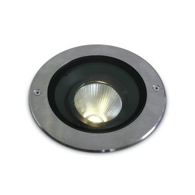 ONE Light COB Inground Adjustable Range - Bodeneinbaustrahler für den Außenbereich - Ø 185 mm, Ø 230 mm Einbaumaß - 15W dimmbare LED inkl. - IP67 - Edelstahl