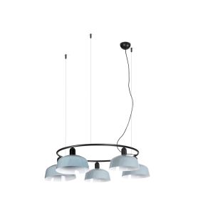 Faro Tatawin M - Hängeleuchte - Ø 96,6 x 100 x 210 cm - schwarz satiniert und grau-blau glänzend
