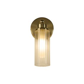Searchlight Imperial - Wandleuchte - 10 x 22 cm - IP44 - Messing satiniert und transparent