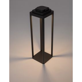 Nova Luce Figi - tragbare Stehleuchte mit USB-Anschluss - 50 cm - 2W dimmbare LED inkl. - IP65 - anthrazit