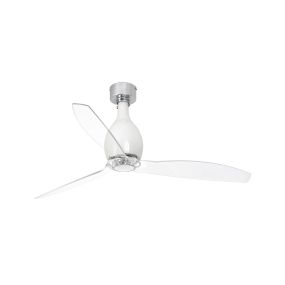 Faro Mini Eterfan - Deckenventilator mit Fernbedienung - Ø 128 cm - weiß und transparent