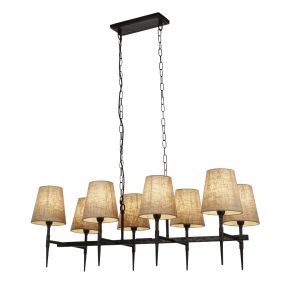 Searchlight Gothic - Kronleuchter - 91 x 150 cm - schwarzes und natürliches Leinen
