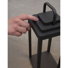 Nova Luce Figi - tragbare Stehleuchte mit USB-Anschluss - 35 cm - 2W dimmbare LED inkl. - IP65 - anthrazit