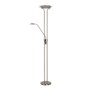 Lucide Champion - Stehleuchte - Ø 25,4 x 180 cm - 20W + 4W dimmbare LED inkl. - Chrom matt
