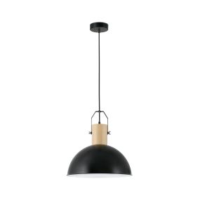 Faro Margot - Hängeleuchte - Ø 41,5 x 20 cm - mattschwarz und hellbraun