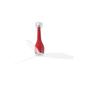 Faro Eterfan - Deckenventilator mit Fernbedienung - Ø 128 cm - rot und transparent
