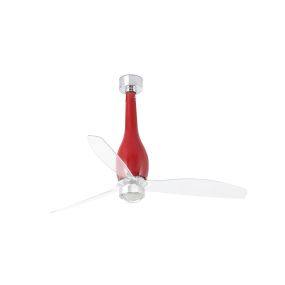 Faro Eterfan - Deckenventilator mit Licht und Fernbedienung - Ø 128 cm - 17W LED inkl. - rot und transparent