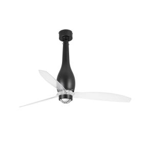 Faro Eterfan - Deckenventilator mit Licht und Fernbedienung - Ø 128 cm - 17W LED inkl. - mattschwarz und transparent