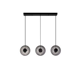 Nova Luce Ballet - Hängelampe - 85 x 169 x 26 cm - 24W dimmbar LED inkl. - sand schwarz und rauchgrau
