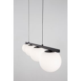 Nova Luce Joline - Pendelleuchte - 72 x 12,5 x 120 cm - 32W LED inkl. - sand schwarz und opal weiß