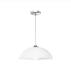 Nova Luce Prego - Hängeleuchte - Ø 40 x 100 cm - weiß und silber