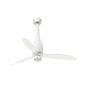 Faro Eterfan - Deckenventilator mit Licht und Fernbedienung - Ø 128 cm - 17W LED inkl. - matt weiß und transparent