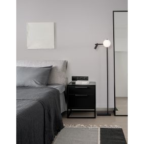 Nova Luce Joline - Stehleuchte - 150 cm - 6W + 3W LED inkl - sand schwarz und opal weiß