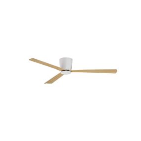 Nova Luce Dell - Deckenventilator mit Fernbedienung und Lichtoption - Ø 121,9 x 18,2 cm - weiß & holzfarben
