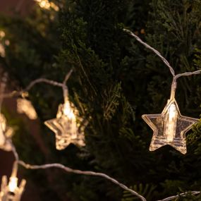 New Garden Bianca - Lichtergirlande - 4,5 m Girlande, davon 1,5 m Schnur - inkl. 16 LED-Birnen - transparent - 2700K