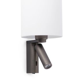 Faro Rob - Wandleuchte mit Schalter - 15 x 15,5 x 29,5 cm - 3W LED inkl. - Bronze