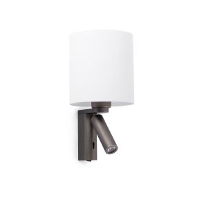 Faro Rob - Wandleuchte mit Schalter - 15 x 15,5 x 29,5 cm - 3W LED inkl. - Bronze