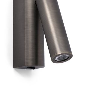 Faro Rob - Wandleuchte mit Schalter - 3,5 x 15,5 x 11 cm - 3W LED inkl. - Bronze