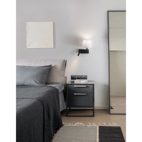 Nova Luce Savona - Wandleuchte mit Schalter - 27,5 x 24 x 32 cm - 3W LED inkl. - weiß und sand schwarz