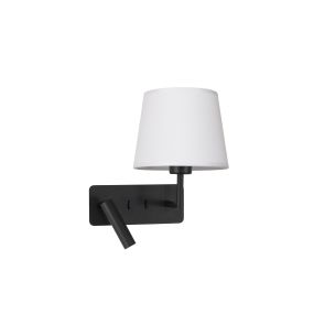 Nova Luce Savona - Wandleuchte mit Schalter - 27,5 x 24 x 32 cm - 3W LED inkl. - weiß und sand schwarz