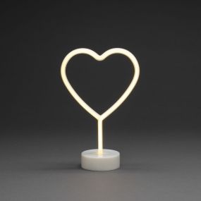 Konstsmide Weihnachtsbeleuchtung - batteriebetriebenes Neonherz - 20 x 10 x 30,5 cm - weiß