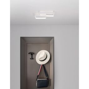 Nova Luce Porto - Deckenleuchte - 32 x 32 x 6 cm - 19W LED inkl. - sandweiß