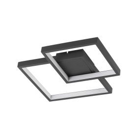 Nova Luce Porto - Deckenleuchte - 32 x 32 x 6 cm - 19W LED inkl. - sand schwarz