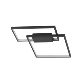 Nova Luce Porto - Deckenleuchte - 45 x 45 x 4 cm - 30W dimmbare LED inkl. - Sand schwarz