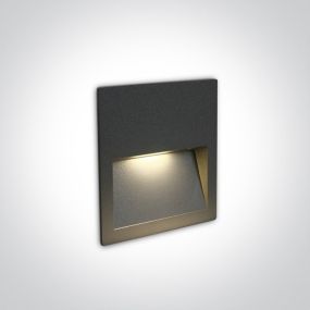 ONE Light Outdoor Dark Light Wall Recessed - Wandeinbauleuchte - 11,5 x 11,5 x 3,5 cm - 4W LED inkl. - IP65 - anthrazit