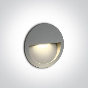 ONE Light Outdoor Dark Light Wall Recessed - Wandeinbauleuchte - Ø 11,4 x 3,5 cm - 3W LED inkl. - IP65 - grau