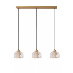 Lucide Gunhild 3L - Hängeleuchte - 122 x 24 x 146,6 cm - beige/gold/transparent