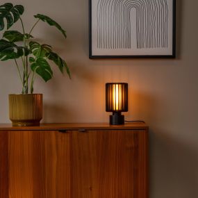 Lucide Lambres - Tischlampe - Ø 15 x 27 cm - schwarz