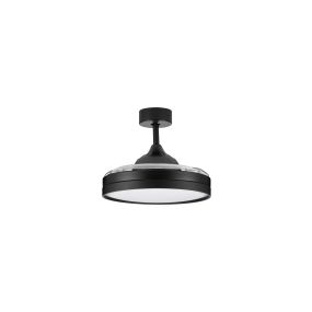 Nova Luce Nevma - Deckenventilator mit Licht und Fernbedienung - Ø 107 x 49 cm - 36W LED inkl. - Matt schwarz