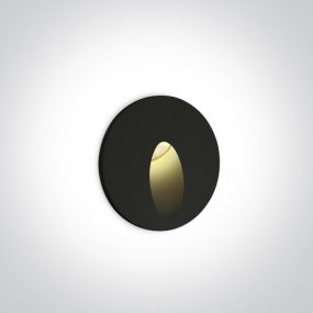 ONE Light Indoor/Outdoor Dark Light Wall Recessed - Wandeinbauleuchte - Ø 62,5 x 4,5 cm - 3W LED inkl. - IP54 - schwarz