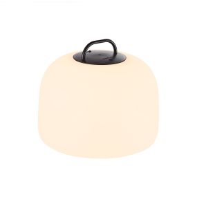 Nordlux Kettle To-Go 36 - wiederaufladbare Tischleuchte für den Außenbereich - 36 x 30,8 cm - 6,8W LED inkl. - IP65 - weiß und schwarz