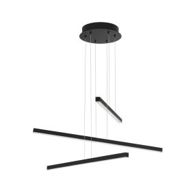 Nova Luce Eben - Pendelleuchte - 55 x 55 x 180 cm - 40W LED inkl. - sand schwarz